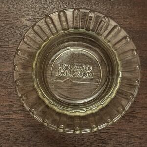 Vintage Howard Johnson Ashtray Clear Glass Trinket Dish Motel Diner MCM HOJO
